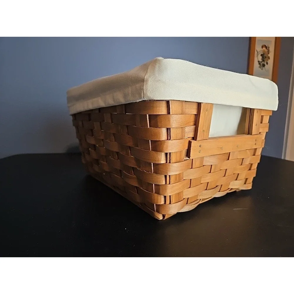 Woven‎ Vanity Basket With Liner - Country Decor Kitchen Storage 12